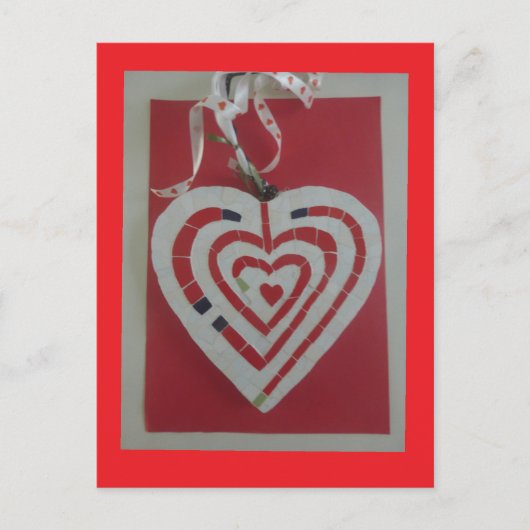 Herz Labyrinth Mosaic DIY Postkarte (Vorderseite)