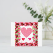 Herz Ladybugs Postkarte (Stehend Vorderseite)