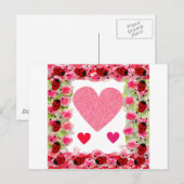 Herz Ladybugs Postkarte (Vorne/Hinten)