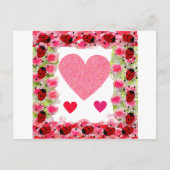 Herz Ladybugs Postkarte (Vorderseite)