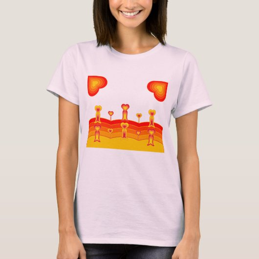 Herz-Landschaft Damen T-Shirt (Vorderseite)