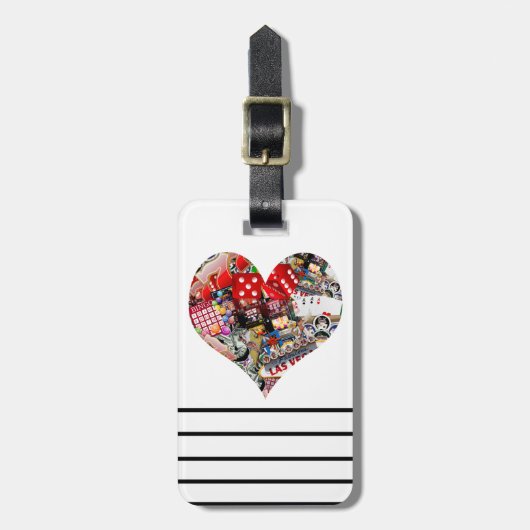 Herz - Las Vegas Spielkartenform Gepäckanhänger (Vorderseite vertikal)