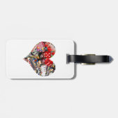 Herz - Las Vegas Spielkartenform Gepäckanhänger (Rückseite horizontal)