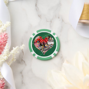 Herz - Las Vegas Spielkartenform Pokerchips