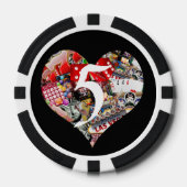 Herz - Las Vegas Spielkartenform Pokerchips (Vorderseite)