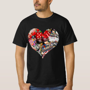 Herz - Las Vegas Spielkartenform T-Shirt
