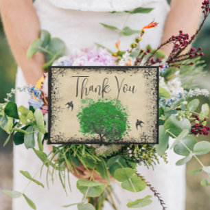 Herz Leaf Emerald Tree Love Bird Vielen Dank Dankeskarte