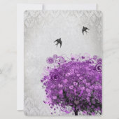 Herz Leaf Lila Bäume Hochzeit Einladung (Vorderseite)