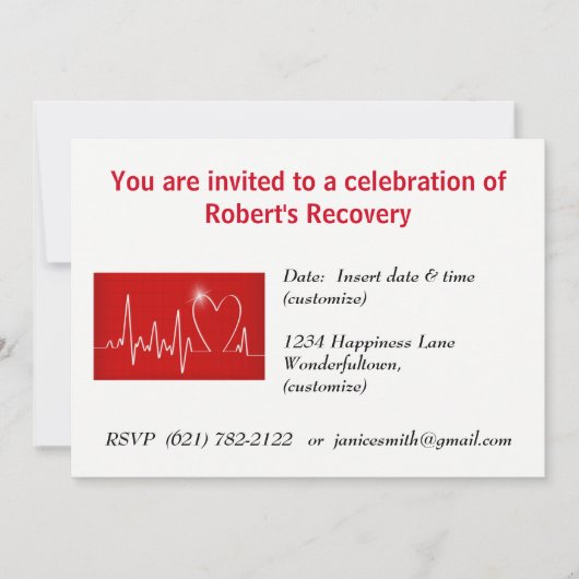 Herz - Leckt, Behalte über Ticken Einladung (Vorderseite)