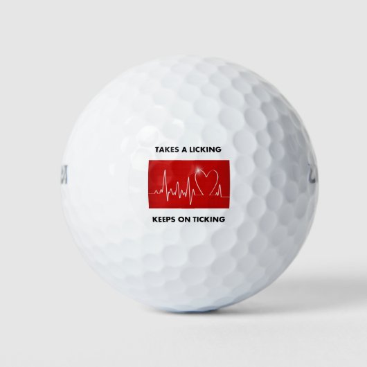 Herz - Leckt, Behalte über Ticken Golfball (Vorderseite)
