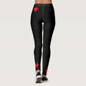 Herz Legging Rot auf Schwarzem Leggings (Rückseite)