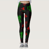 Herz Leggings moderne trendige Muster elegant (Vorderseite)