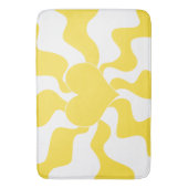 Herz - Lemon Gelb und Weiß Badematte (Vorderseite Vertikal)