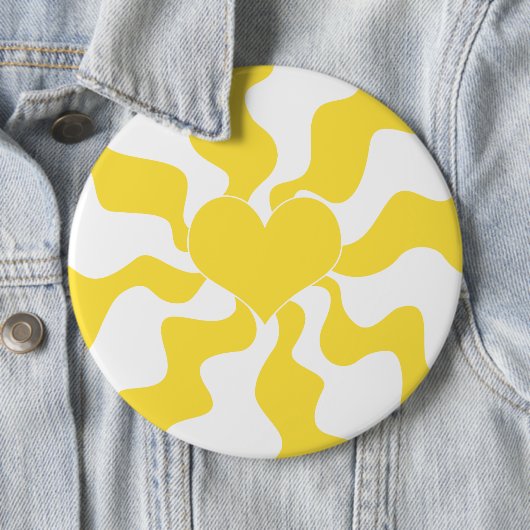 Herz - Lemon Gelb und Weiß Button (Beispiel)