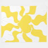 Herz - Lemon Gelb und Weiß Fleecedecke (Vorderseite (Horizontal))