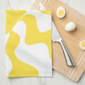 Herz - Lemon Gelb und Weiß Geschirrtuch (Viertel Falte)
