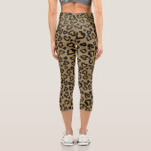Herz-Leopard Muster in natürlichen Farben Capri Leggings (Rückseite)