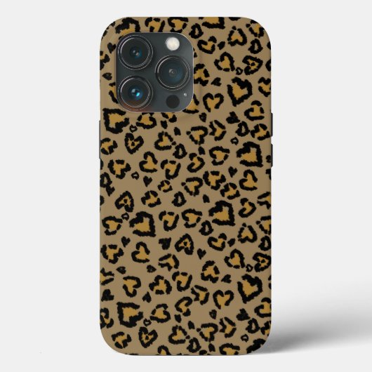 Herz-Leopard Muster in natürlichen Farben Case-Mate iPhone Hülle (Rückseite)