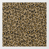 Herz-Leopard Muster in natürlichen Farben Fensteraufkleber (Blatt)