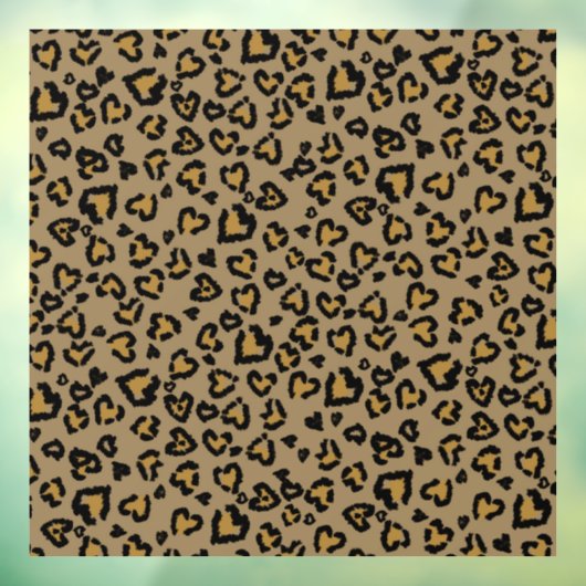 Herz-Leopard Muster in natürlichen Farben Fensteraufkleber (Blatt 3)