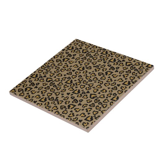 Herz-Leopard Muster in natürlichen Farben Fliese (Seite)
