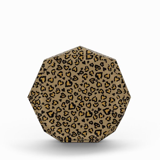 Herz-Leopard Muster in natürlichen Farben Fotoblock (Vorderseite)