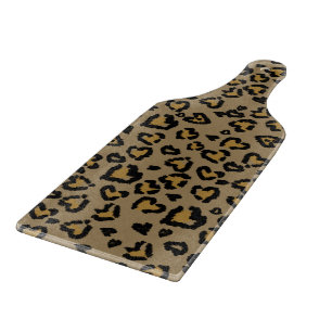 Herz-Leopard Muster in natürlichen Farben Schneidebrett