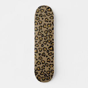 "Herz-Leopard Muster in natürlichen Farben Skateboard