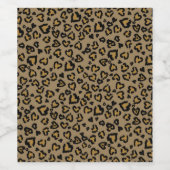 Herz-Leopard Muster in natürlichen Farben Weinetikett (Einzelnes Label)