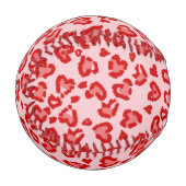 Herz Leopard Muster in Rot auf Blush Baseball (Vorderseite Links)