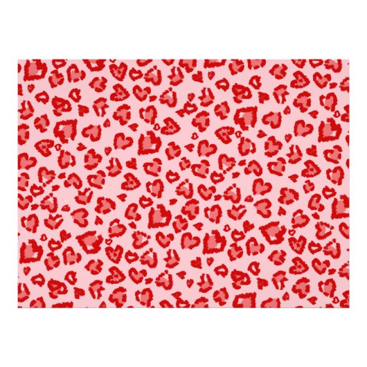Herz Leopard Muster in Rot auf Blush Fotodruck (Vorne)