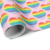 HERZ LGBTQIA Rainbow Pride Liebe Cool Geschenkpapier (Rolleneckpunkt)