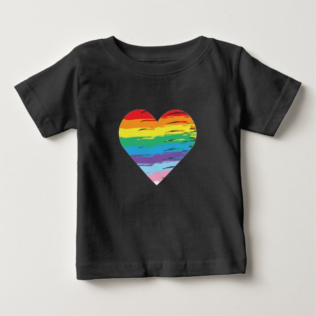 HERZ LGBTQIA Regenbogenflagge, Gay Pride T - Shirt (Vorderseite)