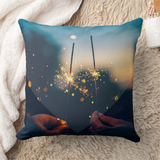 Herz Liebe Blue Heart Kissen (Decke)