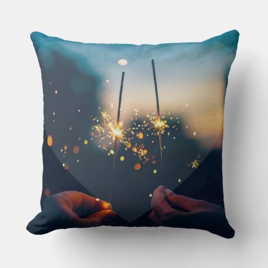 Herz Liebe Blue Heart Kissen (Vorderseite)