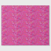 Herz Liebe Collage Pattern Pink Fuchsia Magenta Geschenkpapier (Flach)