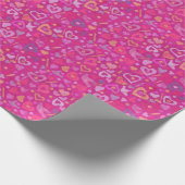 Herz Liebe Collage Pattern Pink Fuchsia Magenta Geschenkpapier (Ecke)