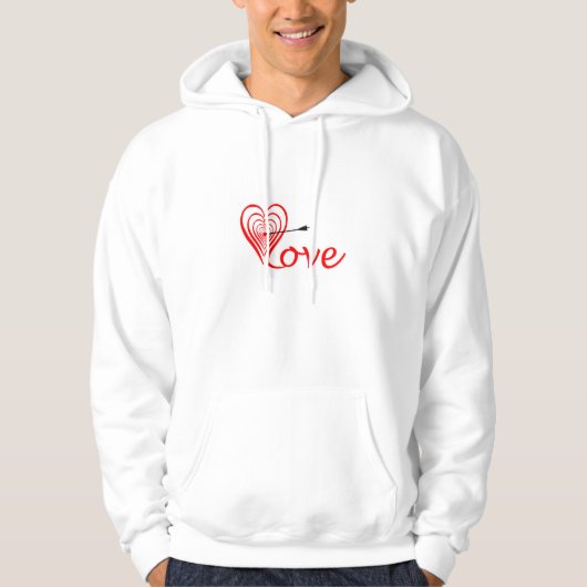 Herz Liebe Dartscheibe mit Pfeil Hoodie (Vorderseite)