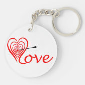 Herz Liebe Dartscheibe mit Pfeil Schlüsselanhänger (Rückseite)
