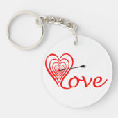 Herz Liebe Dartscheibe mit Pfeil Schlüsselanhänger (Vorderseite)