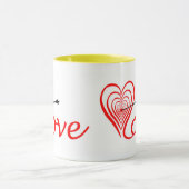 Herz Liebe Dartscheibe mit Pfeil Tasse (Zentrum)