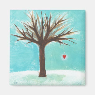 Herz-Liebe des Baums des Winters ursprüngliche Magnet