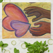 Herz & Liebe Diversity Kunst, Dichtung und Musik Geschirrtuch (Gefaltet)