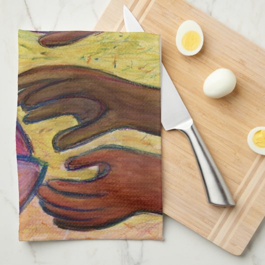 Herz & Liebe Diversity Kunst, Dichtung und Musik Geschirrtuch (Viertel Falte)