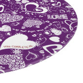 Herz Liebe Doodles Lila Schneidebrett (Ecke)