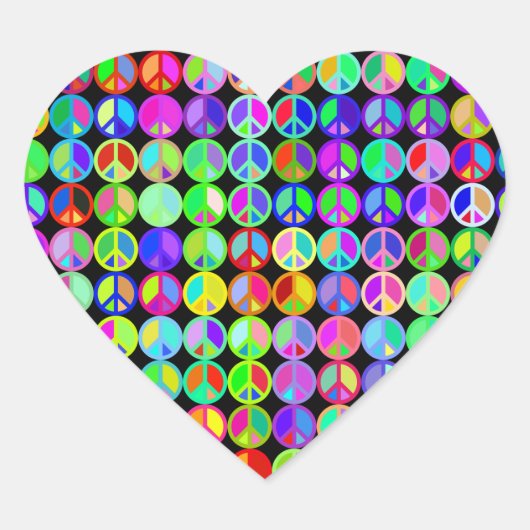 Herz-Liebe-Friedensaufkleber Herz-Aufkleber (Vorderseite)