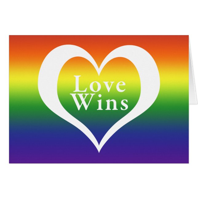 Herz-Liebe gewinnt Regenbogen (Vorderseite (Horizontal))