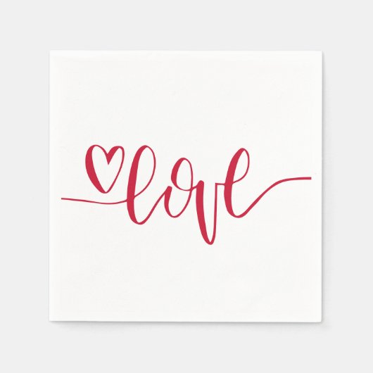 Herz Liebe Handschrift Serviette (Vorderseite)