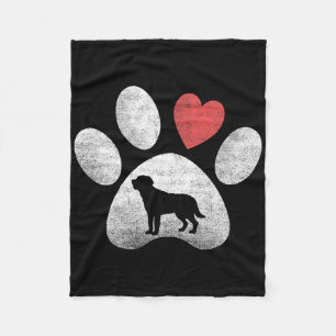 Herz Liebe Hund Pfote Labrador Retriever Valentins Fleecedecke