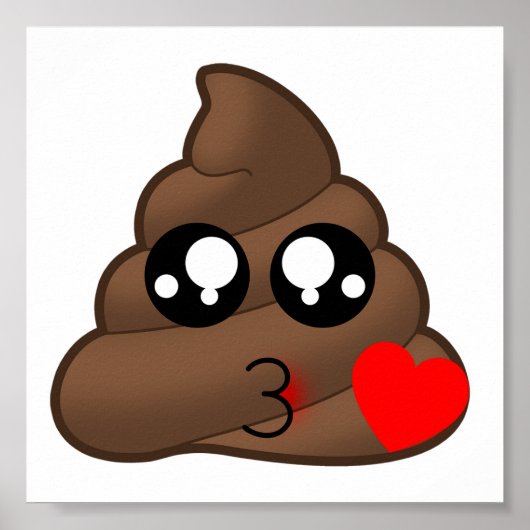 Herz-Liebe Kackte Emoji Poster (Vorne)